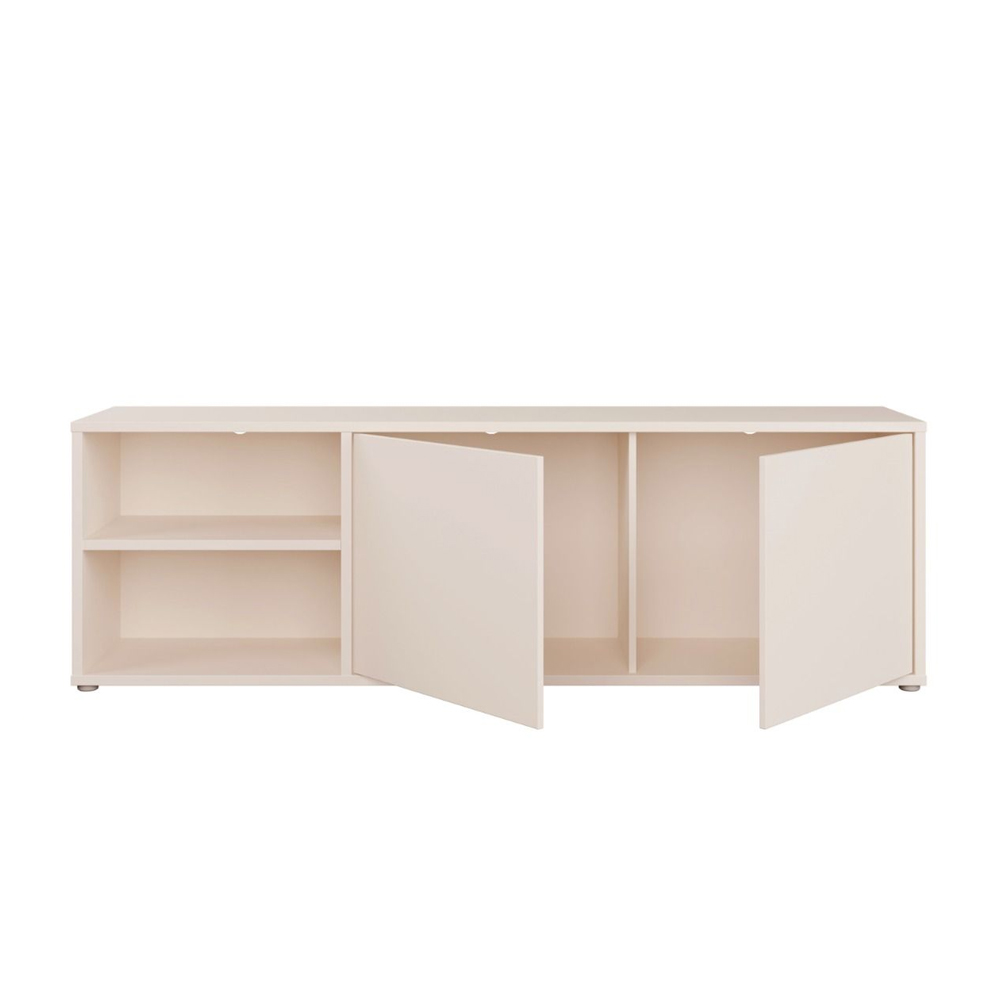 Ansley Wooden TV Stand with 2 Doors in Sand
