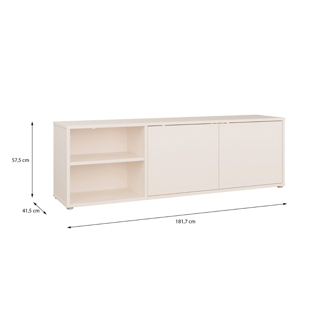 Ansley Wooden TV Stand with 2 Doors in Sand