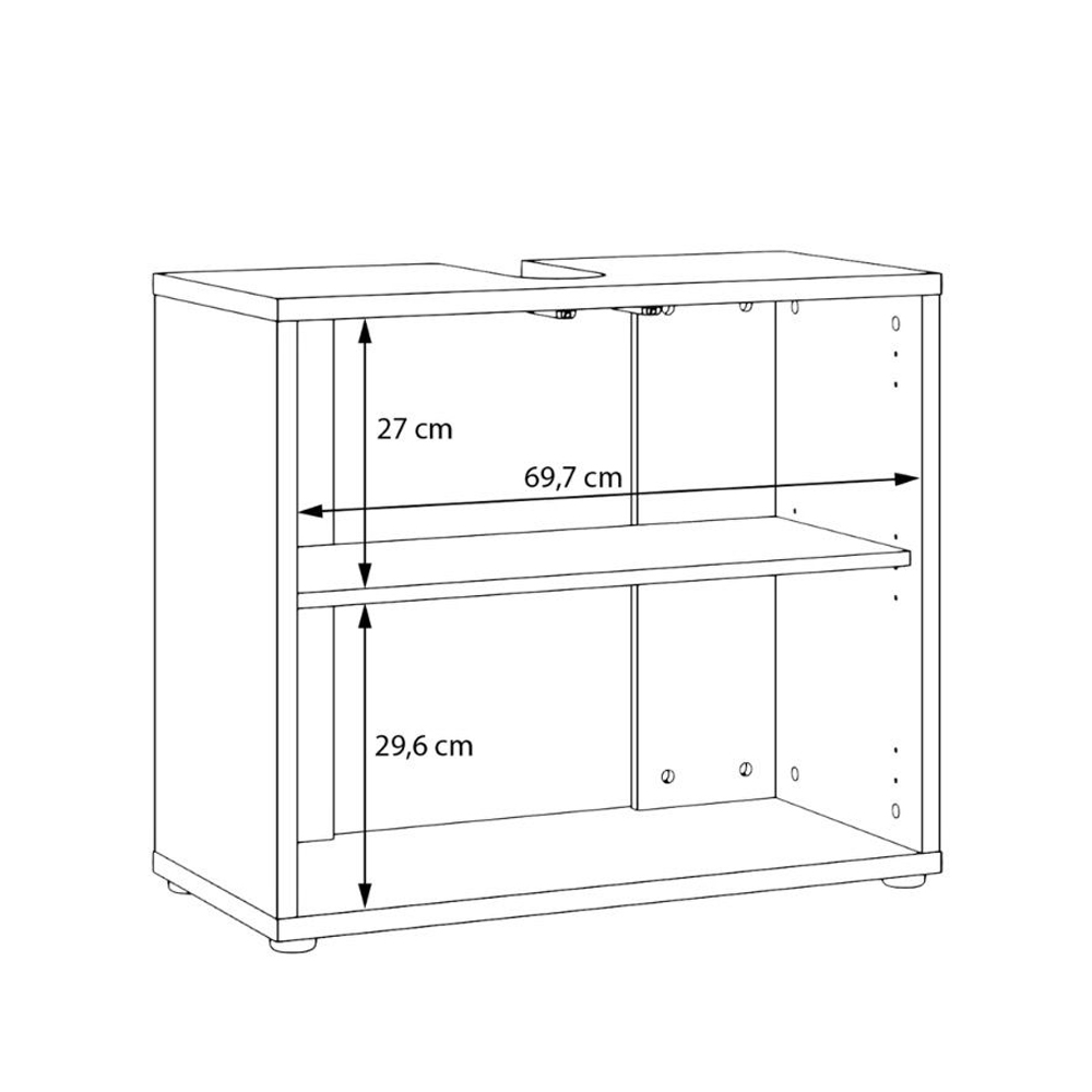 Ansley Wooden Under Sink Vanity Unit with 2 Doors in Taupe