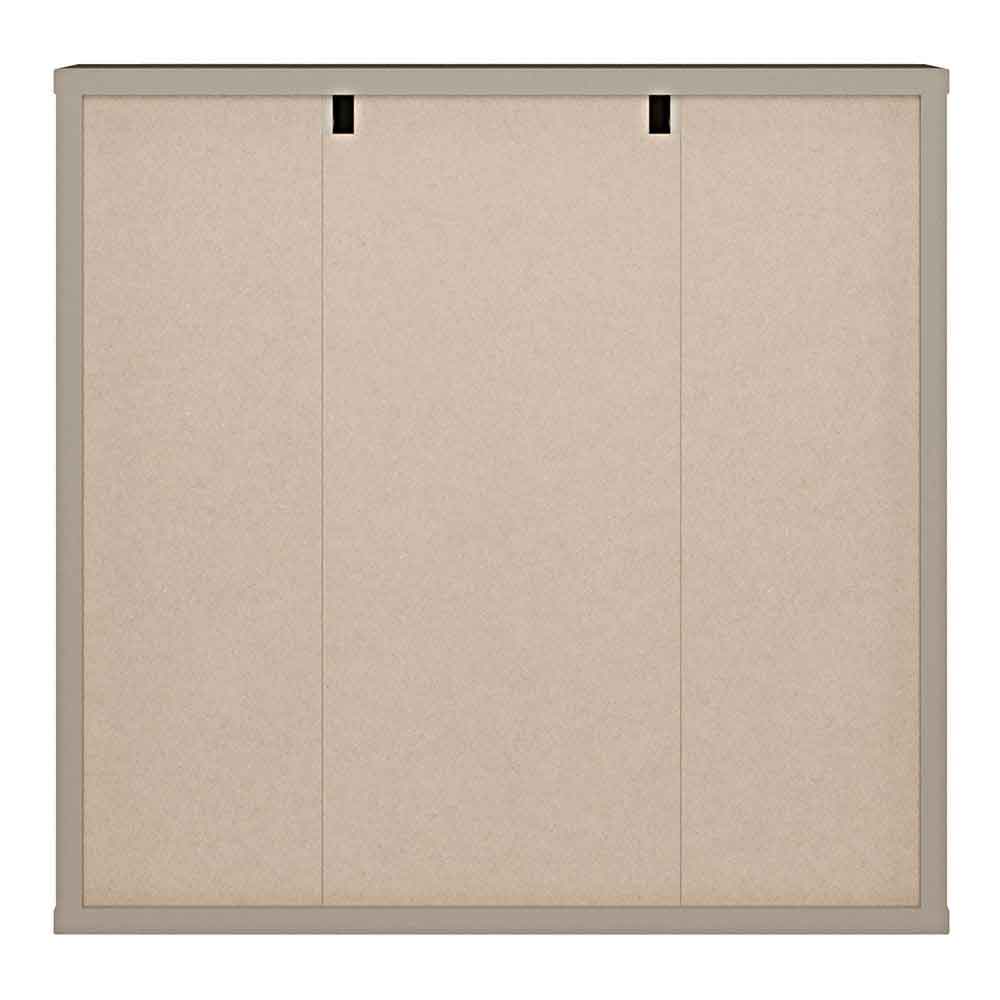 Ansley Wooden Wall Mounted Bathroom Mirror Cabinet with 3 Doors in Taupe