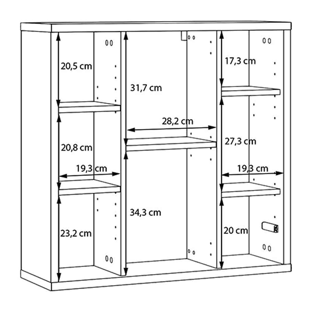 Ansley Wooden Wall Mounted Bathroom Mirror Cabinet with 3 Doors in Taupe
