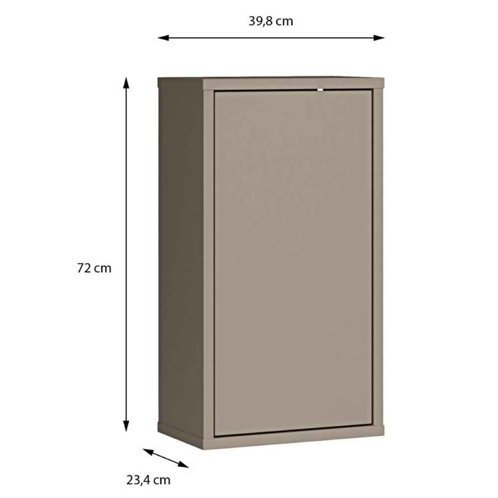 Ansley Wooden Wall Mounted Bathroom Storage Cabinet in Taupe