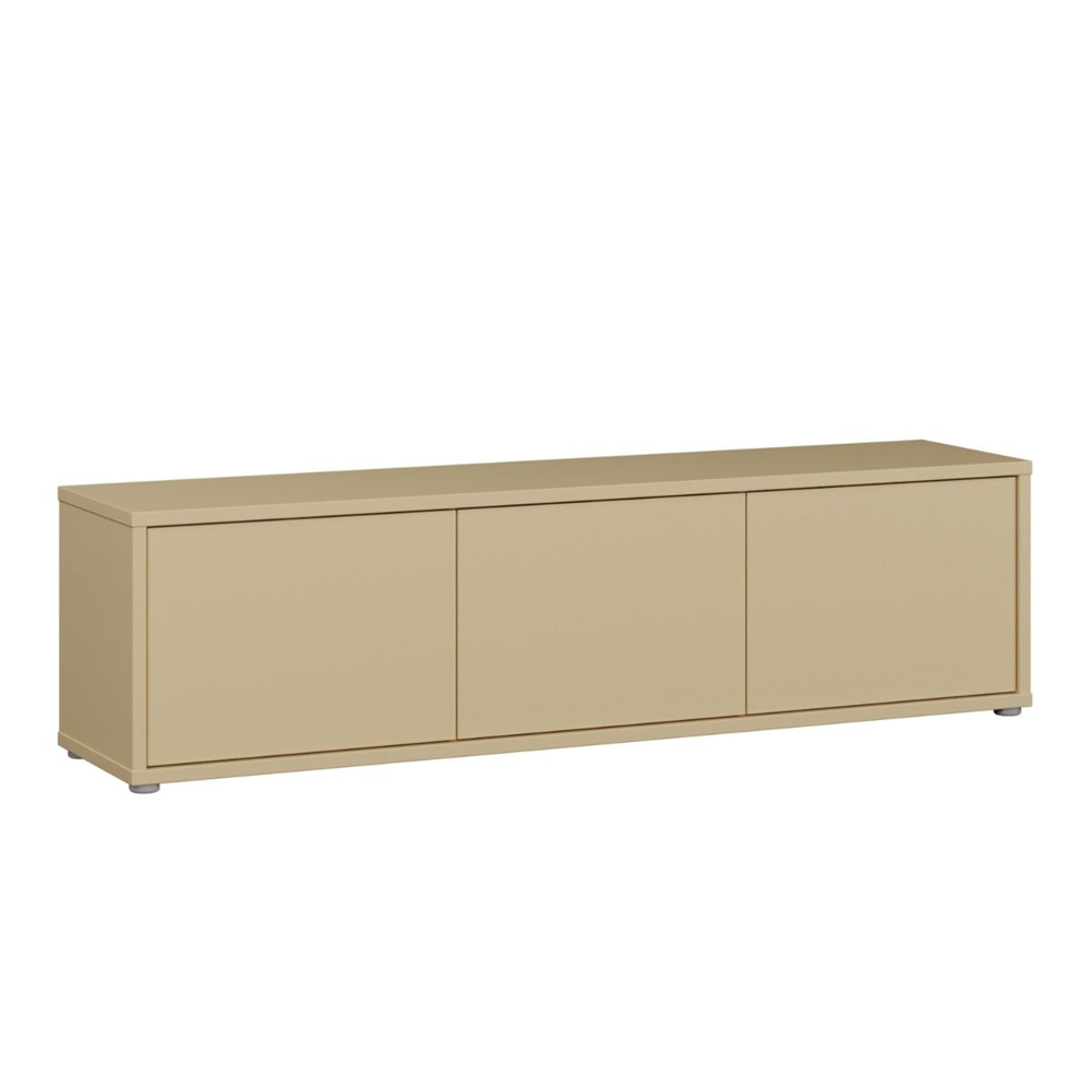 Ansley Wooden Wall Mounted TV Stand with 3 Doors in Butter Yellow