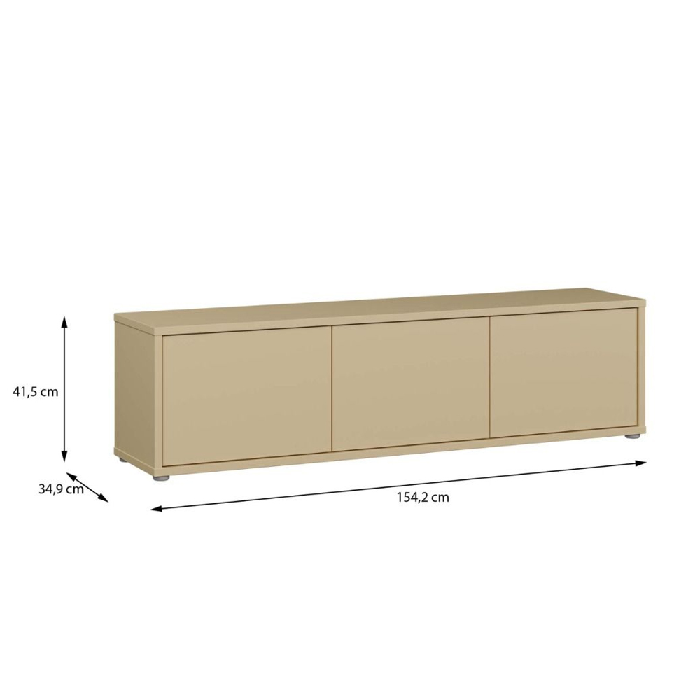 Ansley Wooden Wall Mounted TV Stand with 3 Doors in Butter Yellow