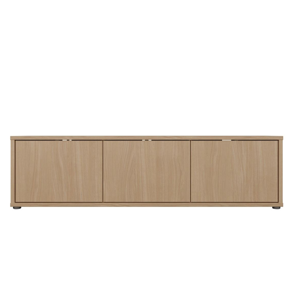 Ansley Wooden Wall Mounted TV Stand with 3 Doors in Elegancia Oak