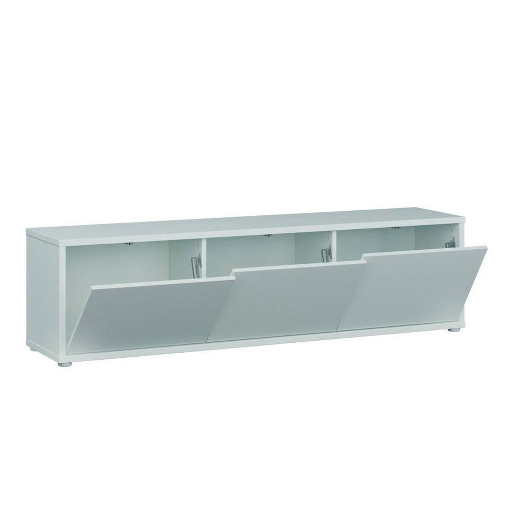 Ansley Wooden Wall Mounted TV Stand with 3 Doors in Light Grey