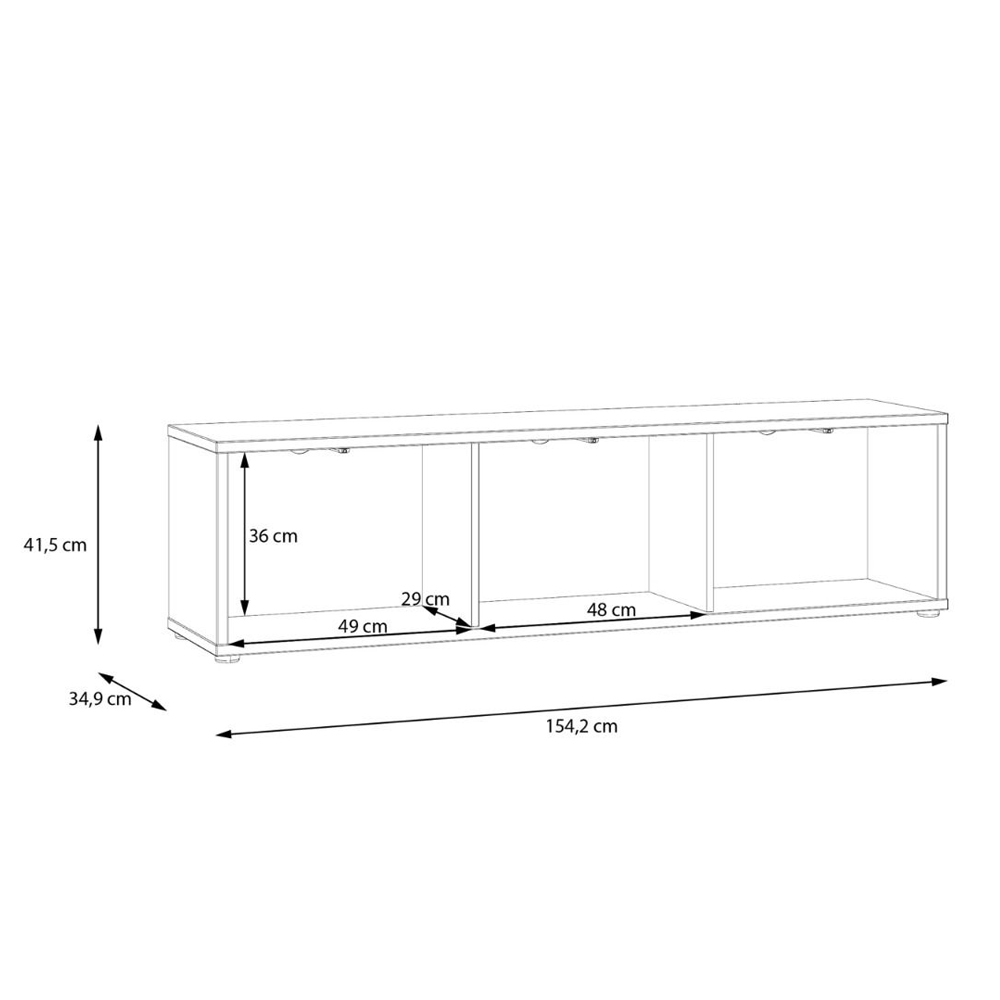 Ansley Wooden Wall Mounted TV Stand with 3 Doors in Light Grey