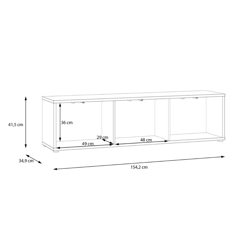 Ansley Wooden Wall Mounted TV Stand with 3 Doors in Light Grey