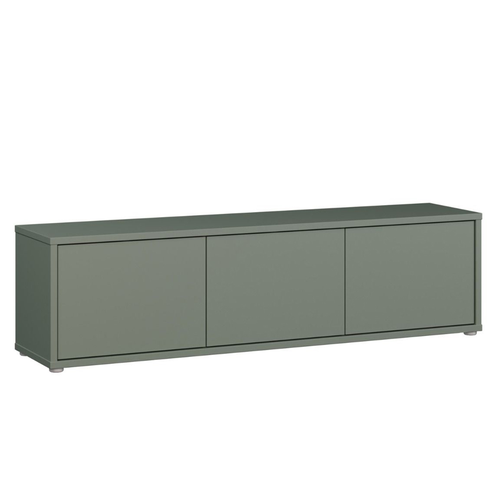 Ansley Wooden Wall Mounted TV Stand with 3 Doors in Sage Green