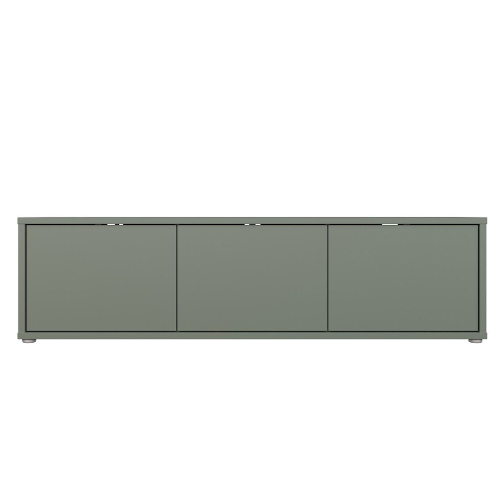 Ansley Wooden Wall Mounted TV Stand with 3 Doors in Sage Green