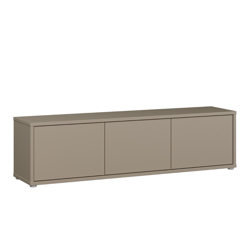 Ansley Wooden Wall Mounted TV Stand with 3 Doors in Taupe