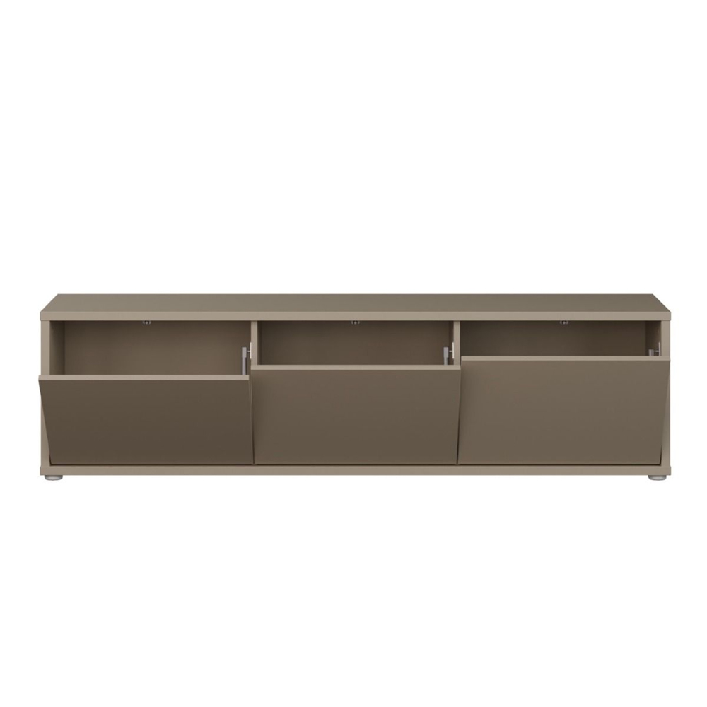 Ansley Wooden Wall Mounted TV Stand with 3 Doors in Taupe