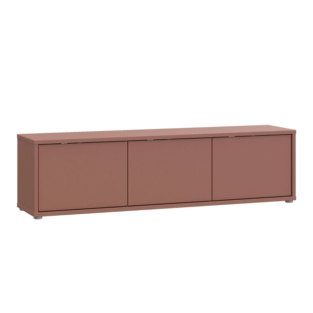 Ansley Wooden Wall Mounted TV Stand with 3 Doors in Terracotta