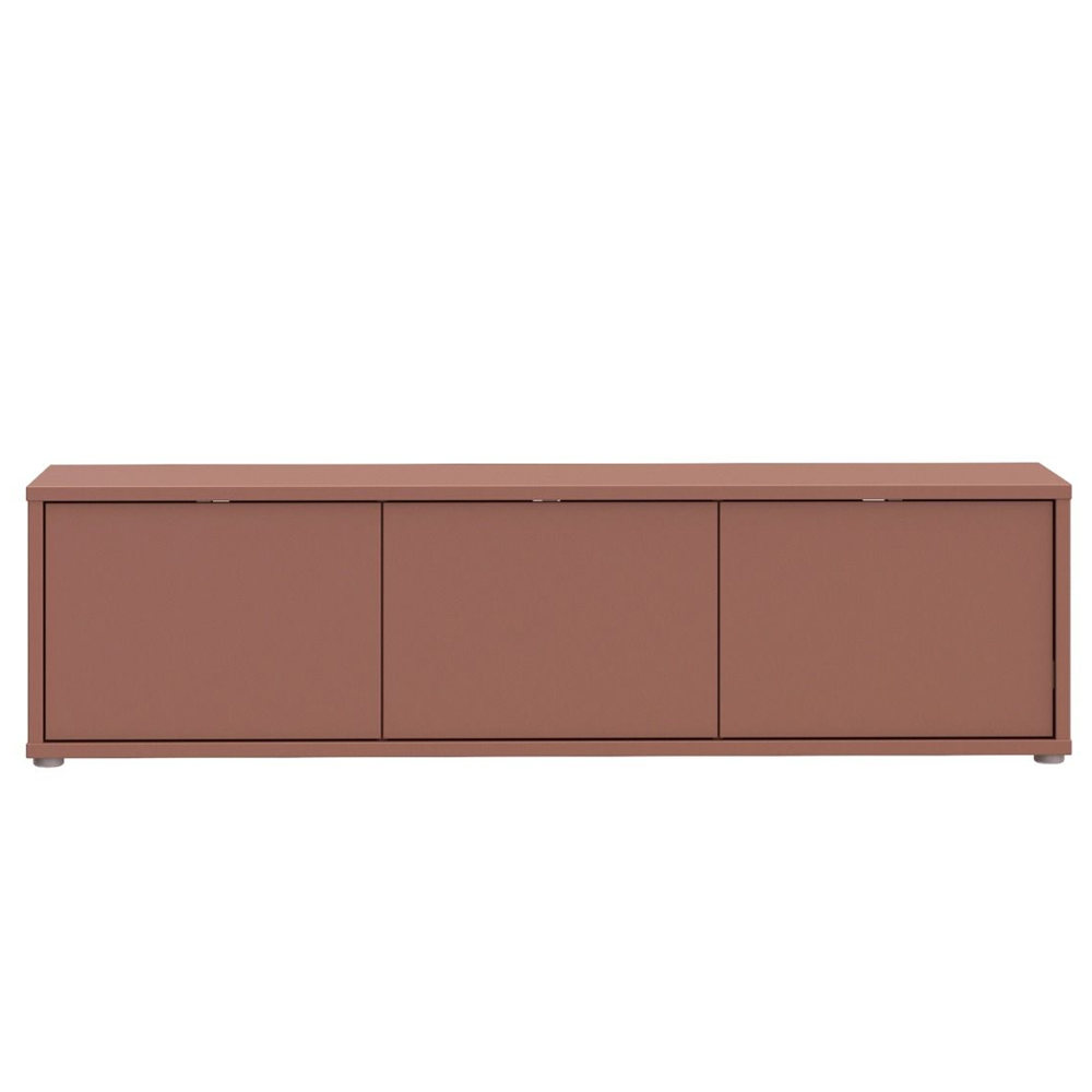 Ansley Wooden Wall Mounted TV Stand with 3 Doors in Terracotta
