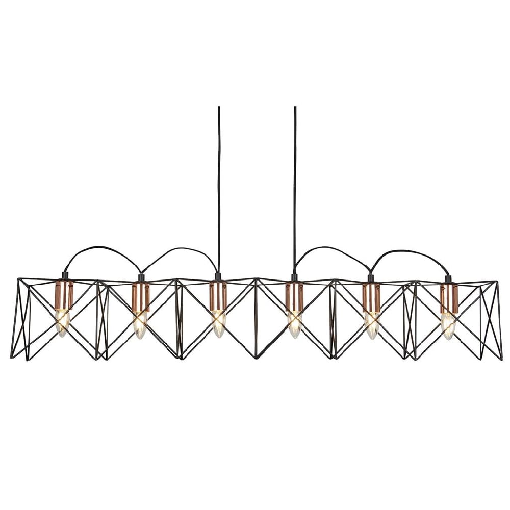 Read more about Anthea 6 light pendant light in black and copper