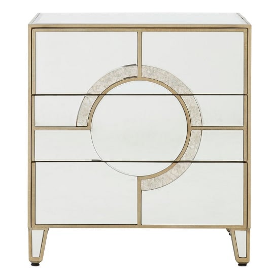 Antibes Mirrored Glass Bedside Cabinet With 3 Drawers Furniture