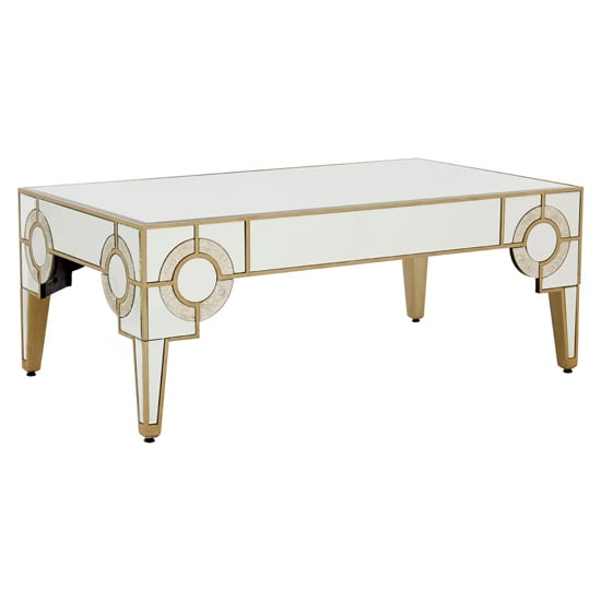 Photo of Antibes mirrored glass coffee table in antique silver