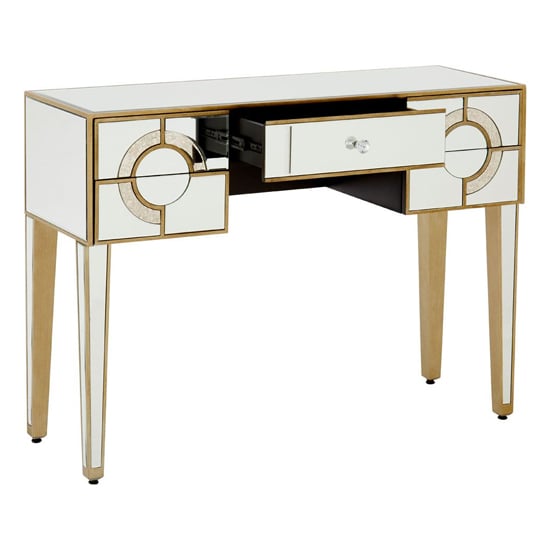 Antibes Mirrored Glass Console Table In Antique Silver_3