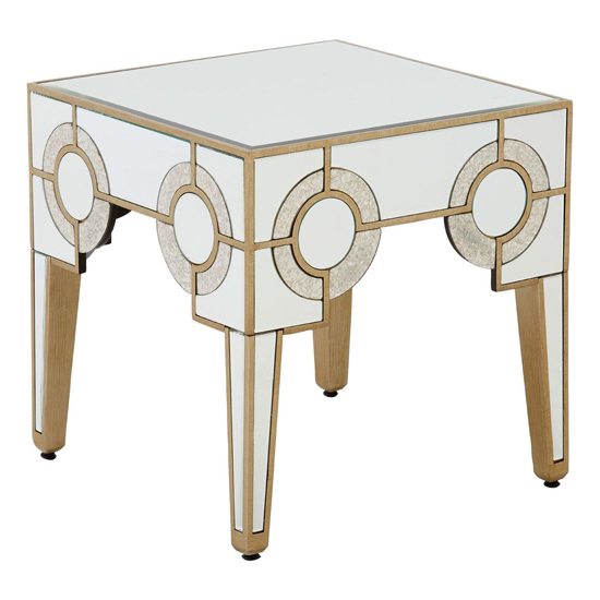Antibes Mirrored Glass Side Table In Antique Silver_2