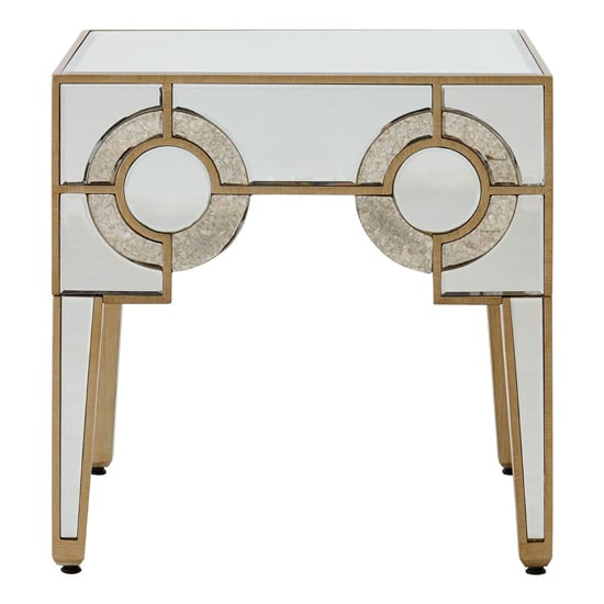 Antibes Mirrored Glass Side Table In Antique Silver_3