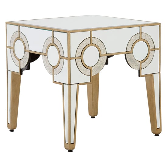 Photo of Antibes mirrored glass side table in antique silver