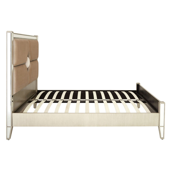 Antibes Mirrored Glass Wooden King Size Bed In Antique Silver_4