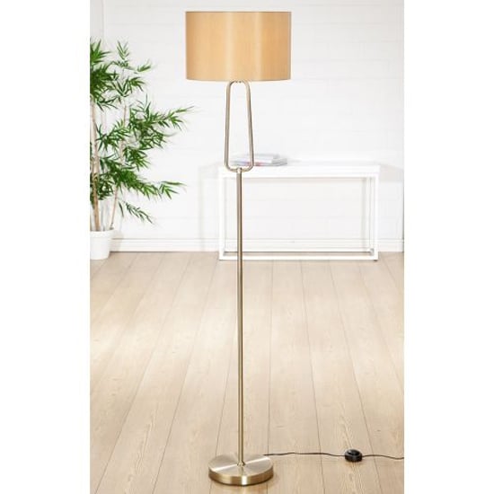Read more about Antico floor lamp in gold and cream