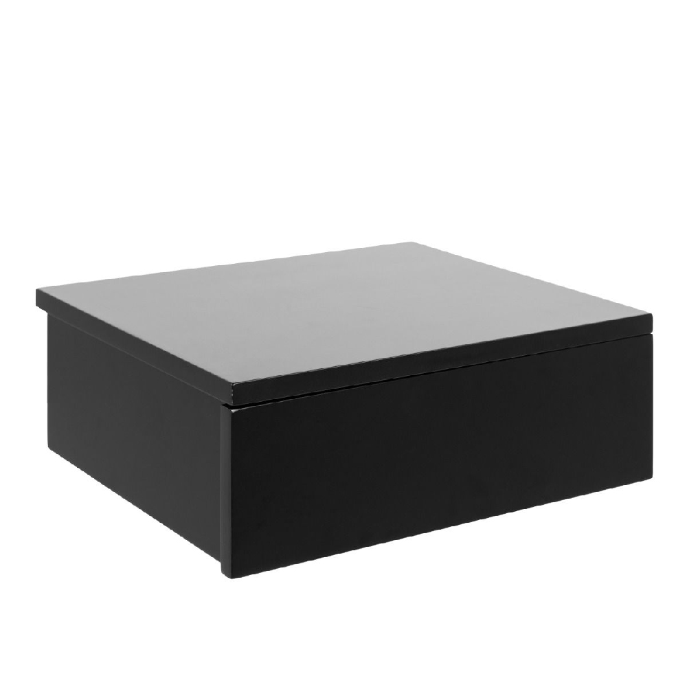 Antigo Wall Hung Wooden Bedside Cabinet With 1 Drawer In Black