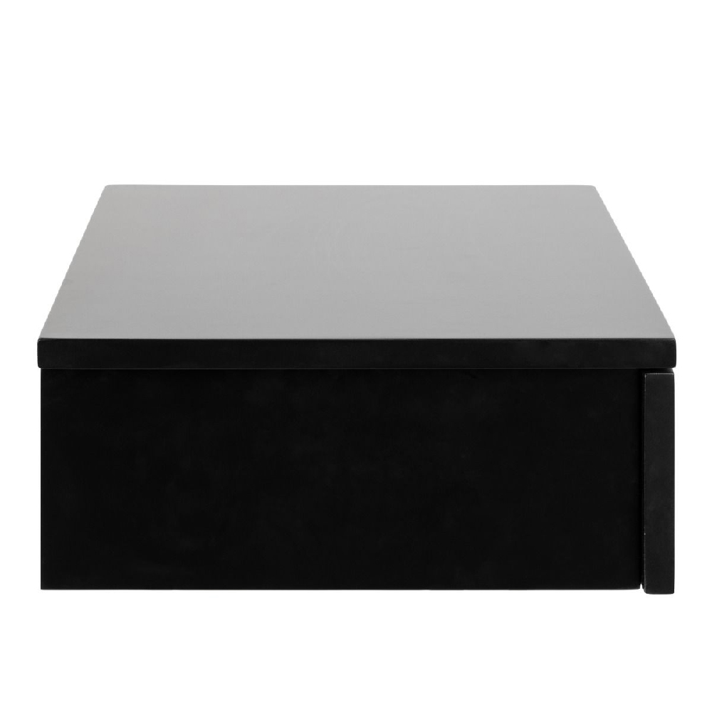 Antigo Wall Hung Wooden Bedside Cabinet With 1 Drawer In Black