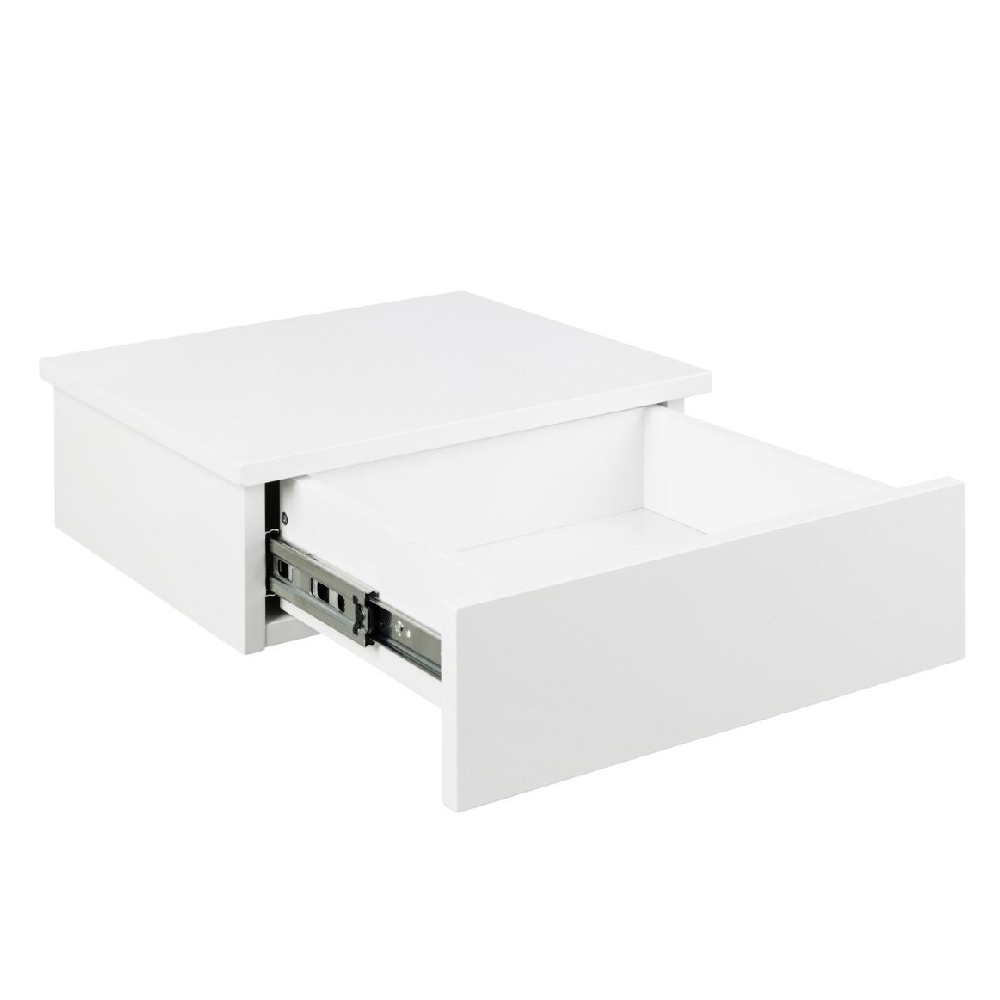 Antigo Wall Hung Wooden Bedside Cabinet With 1 Drawer In White
