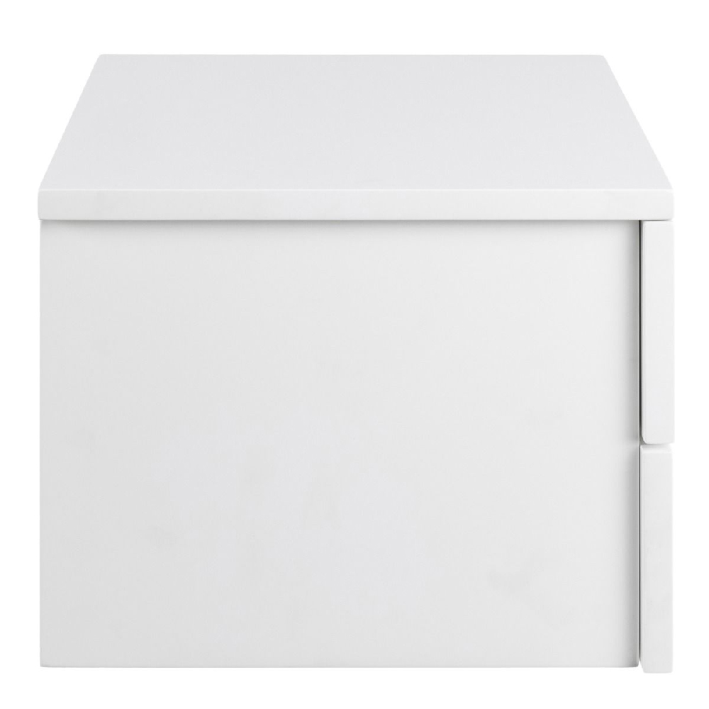 Antigo Wall Hung Wooden Bedside Cabinet With 2 Drawers In White