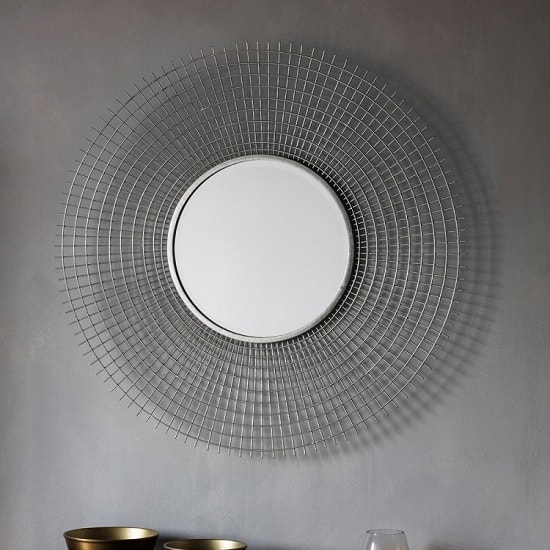 Antila Modern Wall Mirror Round In Silver