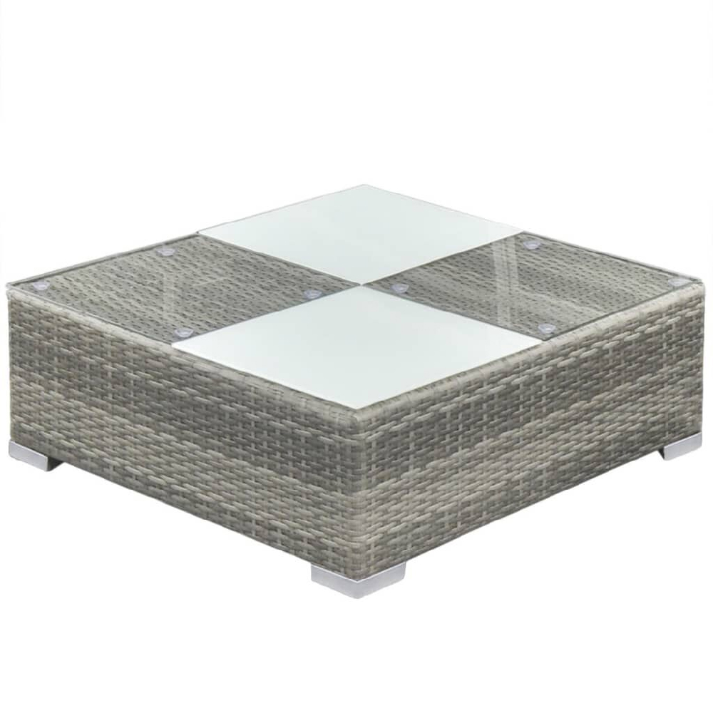 Antioch Rattan Garden Lounger Set With Coffee Table In Grey