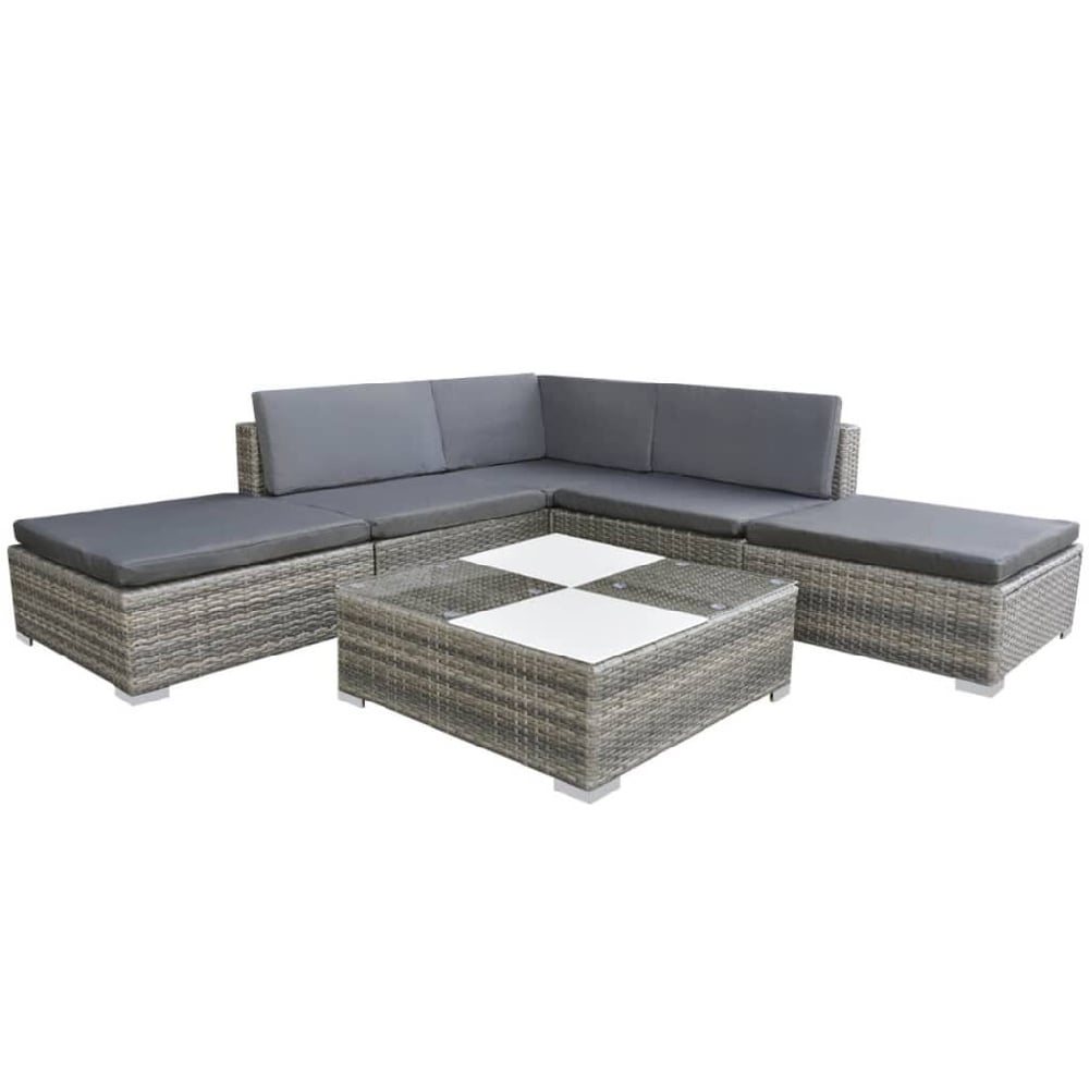 Product photograph of Antioch Rattan Garden Lounger Set With Coffee Table In Grey from Furniture in Fashion