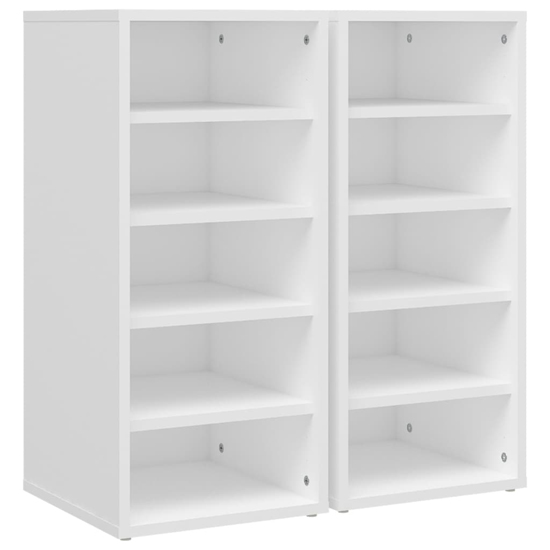 Antioch Set Of 2 Wooden Shoe Storage Rack In White