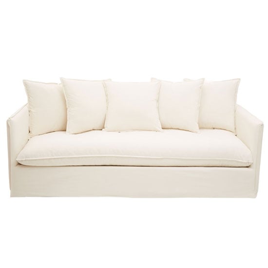 Antipas Upholstered Fabric 3 Seater Sofa In Cream