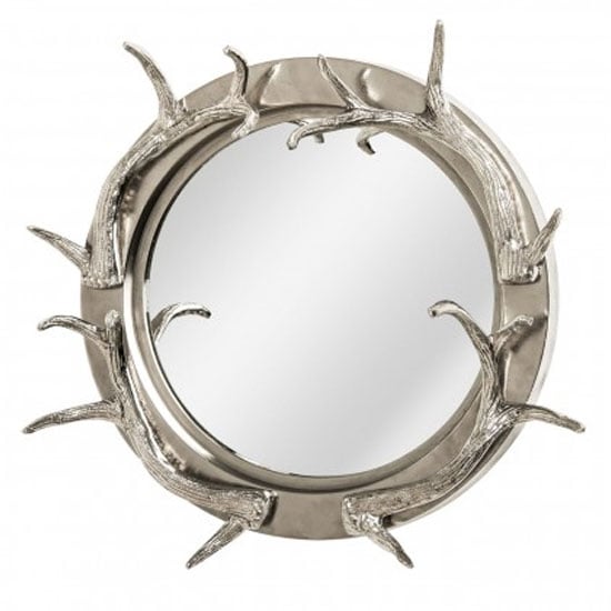 Photo of Antlers striking design wall bedroom mirror in nickel frame