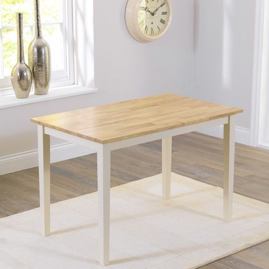 Ankila Rectangular 115cm Wooden Dining Table In Oak And Cream_2