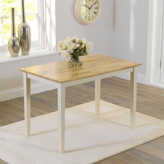 Ankila Rectangular 115cm Wooden Dining Table In Oak And Cream_1
