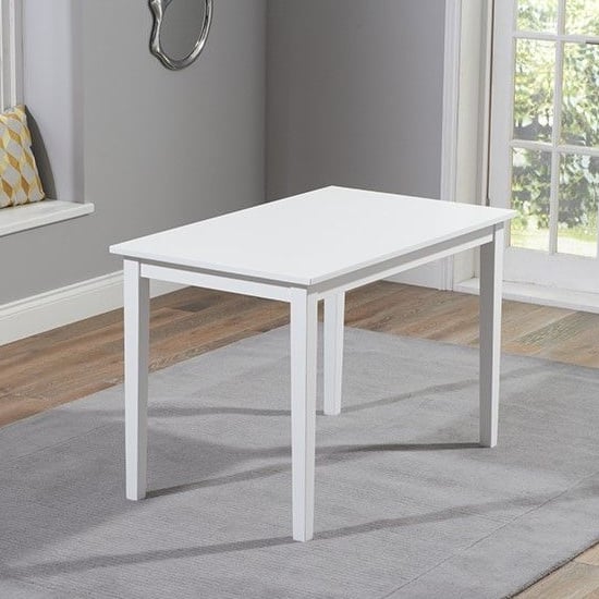 Ankila Rectangular 115cm Wooden Dining Table In White_2