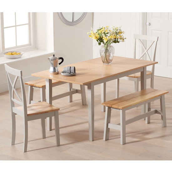 Ankila Extending Wooden Dining Table In Oak And Grey_4