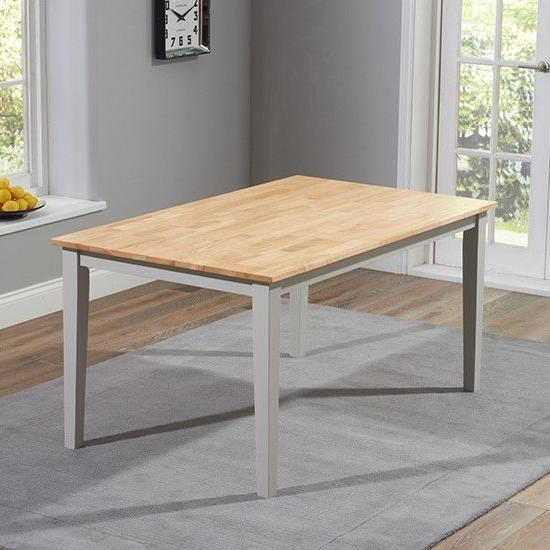Ankila Rectangular 150cm Wooden Dining Table In Oak And Grey_2