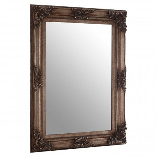 Antoine Wall Bedroom Mirror In Antique Silver Frame