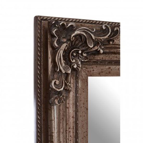 Antoine Wall Bedroom Mirror In Antique Silver Frame