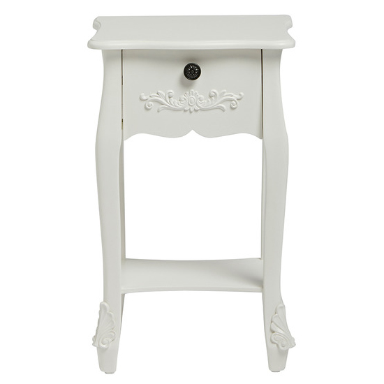 Antoine Wooden Bedside Cabinet With 1 Drawer In White