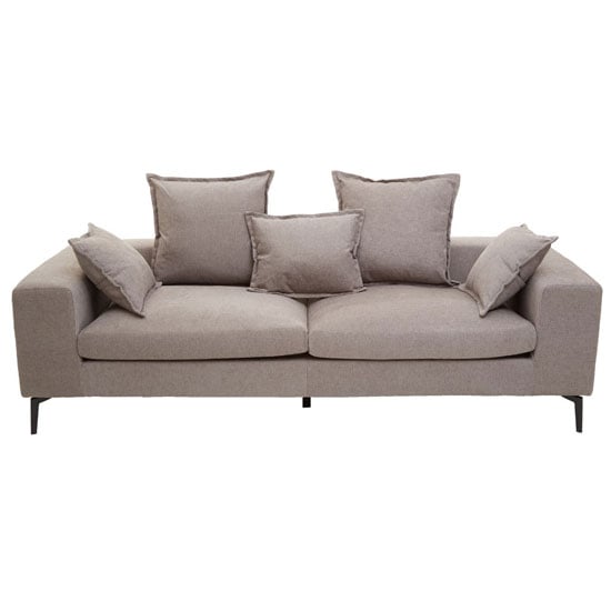Anton Upholstered Fabric 3 Seater Sofa In Grey