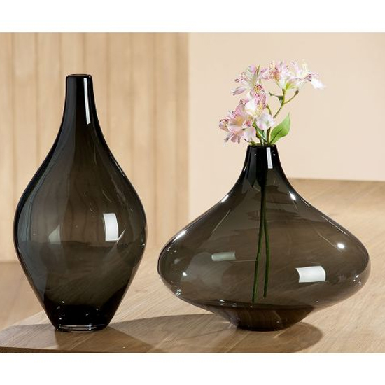 Antracito Slim Glass Vase In Grey_2