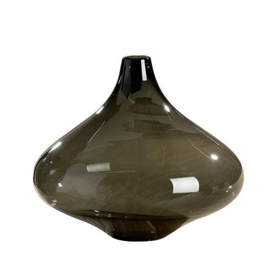 Antracito Wide Glass Vase In Grey