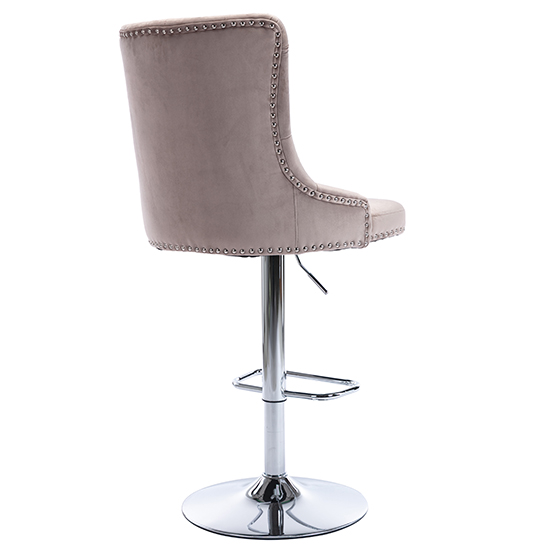 Antrim Velvet Fabric Bar Stool In Mink Furniture in Fashion