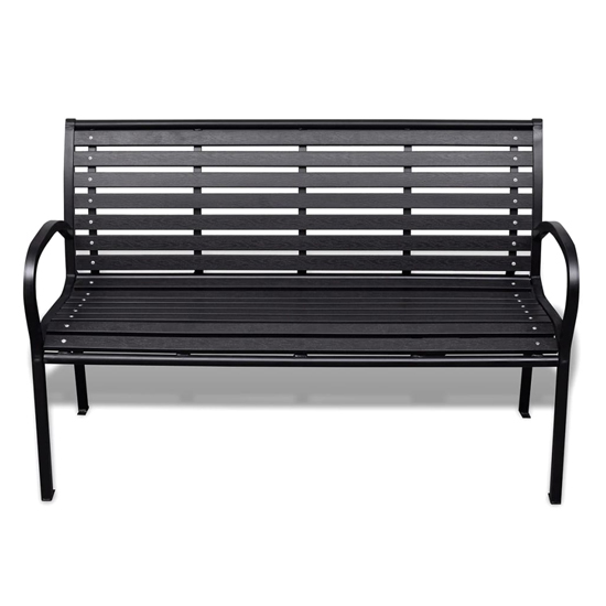 Anvil Outdoor Steel Seating Bench In Black_2